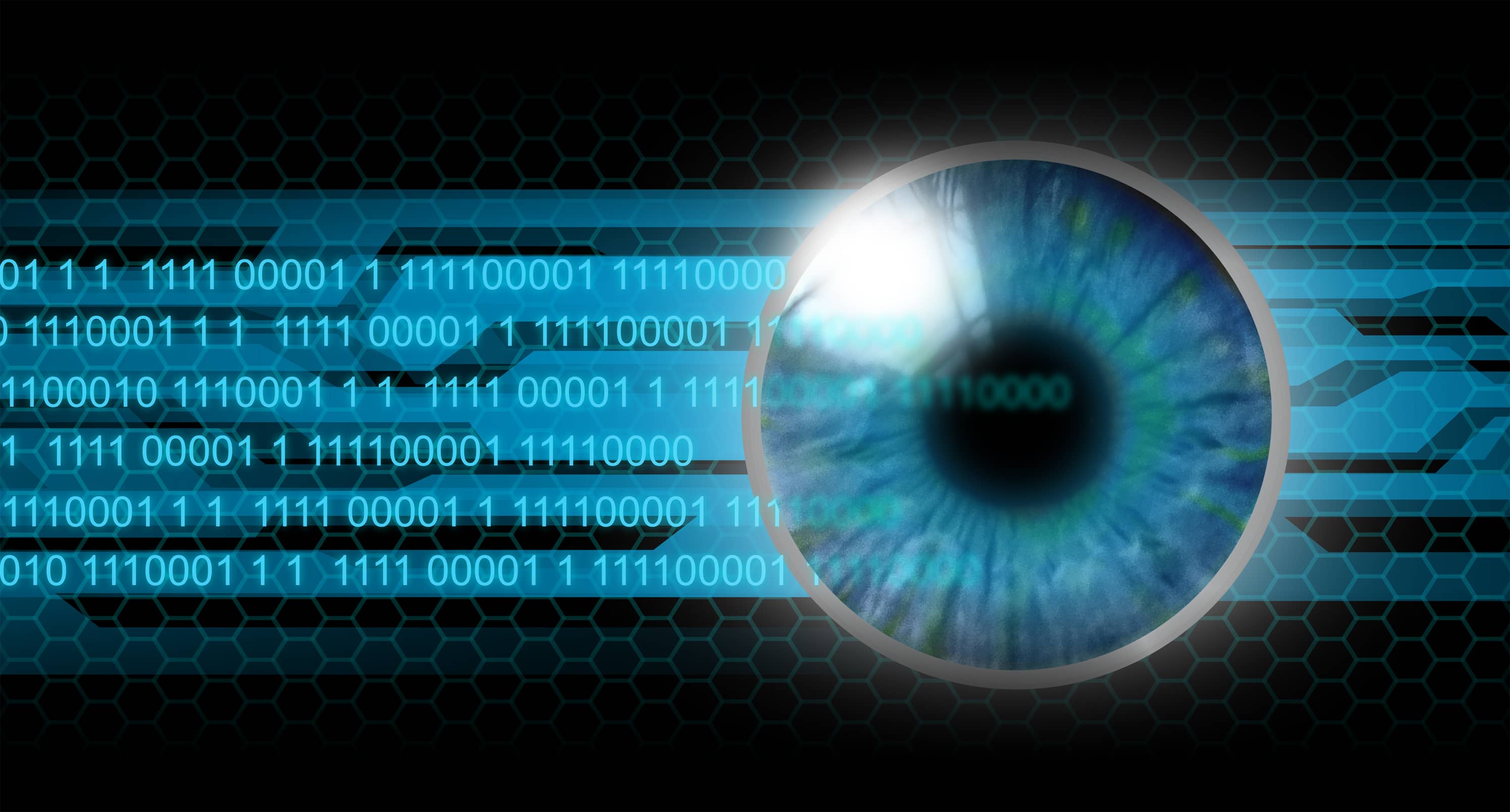 Image d'un oeil d'aspect très technologique