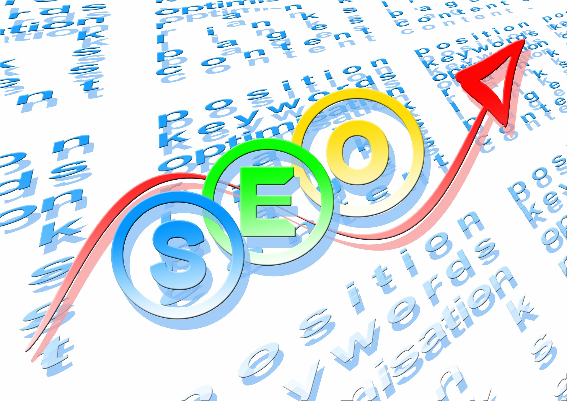 Image représentant le mot SEO aux couleurs de Google